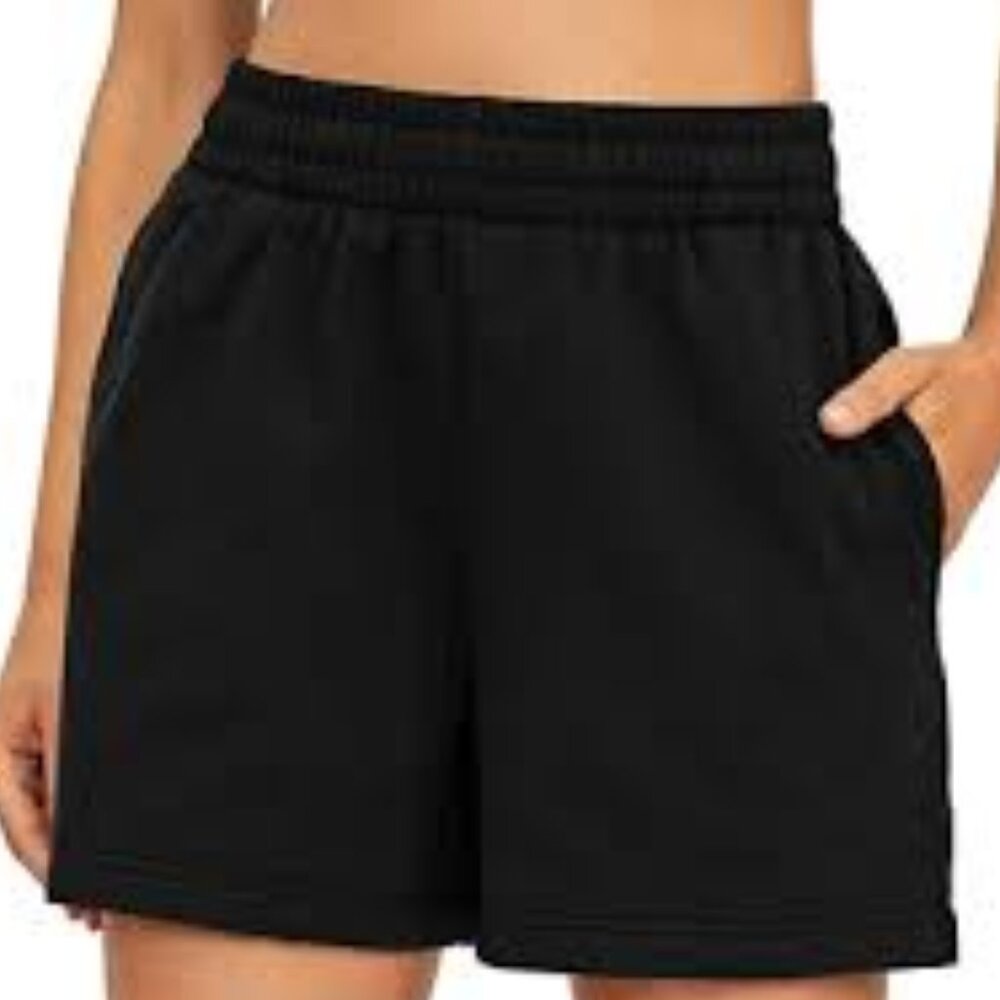 AUTOMET Women‘s High Waist Sweat Shorts with Drawstring & Pockets
